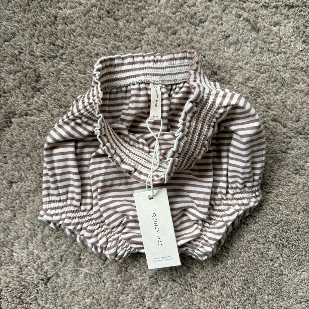 Quincy Mae Brown Striped Diaper Cover